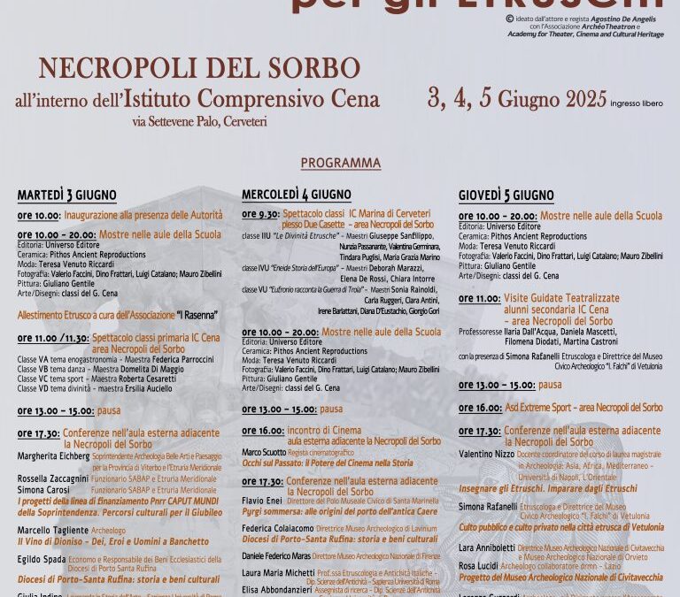 Alla Necropoli del Sorbo di Cerveteri tre giorni di Festival per gli Etruschi