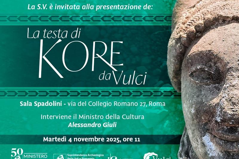 Rinvenuta nella città etrusca di Vulci la testa di una Kore in marmo