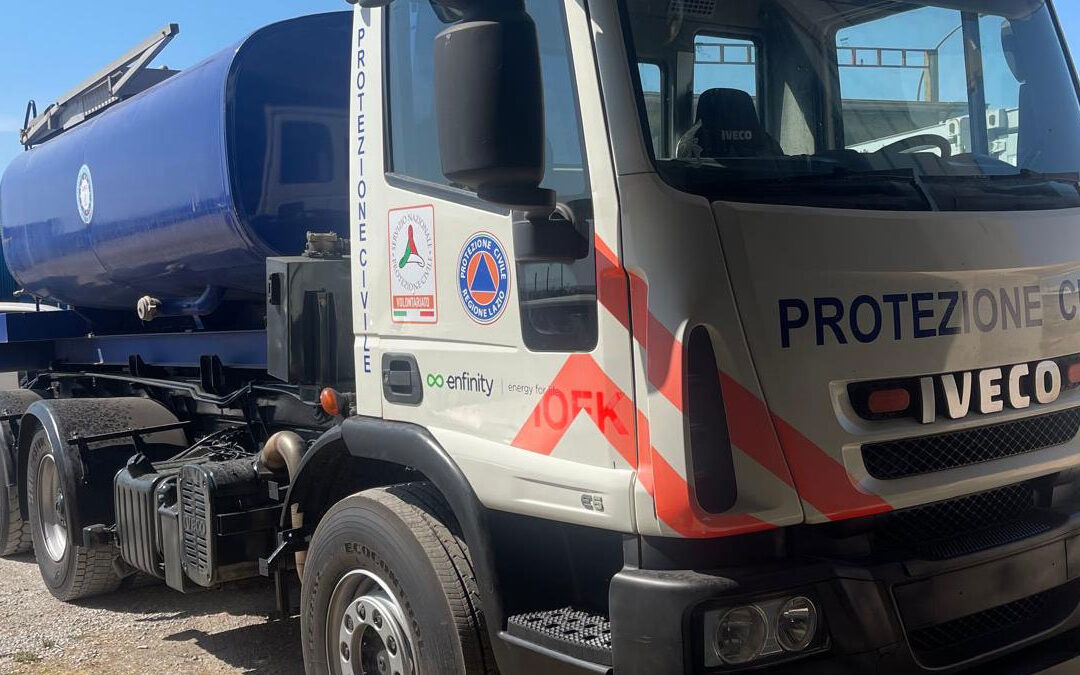 Enfinity Global dona un’autobotte antincendio alla Prociv Vulci 1 per la Tuscia